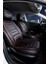 hyundai Elantra Uyumlu Lüx Deri Oto Koltuk Kılıfı Ön Arka Takım Sport Series Siyah Kırmızı 1