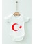 Adabebek Pamuk Organik Ay Yıldız Desenli Kısa Kollu Body Badi Bebek Zıbın 4