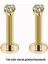 Mini Tektaş Cerrahi Çelik Piercing Tragus Helix Kıkırdak Conch Gold Renk 8 mm 2