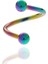 Hologram Renkli Renk Cerrahi Çelik Spiral Piercing Kulak Dudak Burun Kaş Kıvrımlı Piercing 3