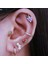 Mor Çiçekli Helix Piercing Kıkırdak Cerrahi Çelik Gümüş Renk 2