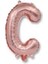 C Harf Rose Gold Folyo Balon 40 Inc 100 cm 1