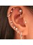 Cerrahi Çelik Yıldız Taşlı Piercing Tragus Helix Kıkırdak Conch 8 mm Gold Renk 2