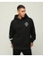 Siyah Erkek Oversize Kapüşonlu Yazı Baskılı Içi Yumuşak Tüylü Sweatshirt 3