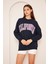 Unısex Calıfornıa Baskı Sweat 22907B4 -Lacivert 1