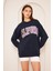 Unısex Calıfornıa Baskı Sweat 22907B4 -Lacivert 2