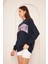 Unısex Calıfornıa Baskı Sweat 22907B4 -Lacivert 5