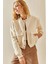 Krem Çıtçıt Düğmeli Crop Bomber Ceket 3YXK4-47551-22 5