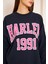 Unısex Harlem Baskı Sweat 22907B3 -Lacivert 2