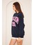 Unısex Harlem Baskı Sweat 22907B3 -Lacivert 4