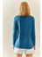 Petrol Mavisi V Yaka Dökümlü Bluz 3YXK2-47542-42 5