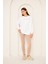 Unısex Balance Baskı Sweat 22907B2 -Beyaz 2