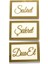 Sabret Şükret Dua Et Duvar Tablosu 3'lü Set Beyaz-Gold 1