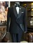 Italyan Kesim Slim Fit Şal Yaka Kruvaze Ceket Pantolon Damatlık Set Siyah T9893 1