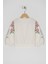 Kız Çocuk Ekru Renkli Kolları Çiçek Baskılı Sweatshirt 2