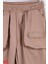 Kız Çocuk Cep Detaylı Paçası Lastikli Pantolon 55519 Camel 4