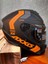 Draken Orange. ''2 Vizörlü'' + ''sticker'' Hediyeli, Mat Motosiklet Kapalı Kask 3