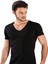 Erkek Siyah,beyaz,gri Melanj 3 Lü Karma Paket Derin V Yaka Kısa Kol Likralı Tshirt EDY712-713 1