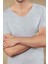 Gri Melanj 3lü Paket Erkek Derin V Yaka Kısa Kollu Lycralı Gri Melanj T-Shirt EDY712-713G 4