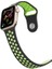 Apple Watch 3 4 5 6 7 8 9 Se Uyumlu 38-40-41MM Delikli Silikon Kordon-02 Siyah-Yeşil 2