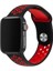 Good Case Apple Watch 8 Uyumlu 45MM Delikli Silikon Kordon-02 Siyah-Kırmızı 1