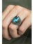 Oval Aqua Mavi Taşlı 925 Gümüş Erkek Yüzük 1