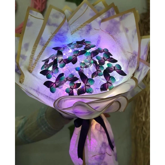 Sudem Çiçek Evi LED Işıklı Kelebek Buketi