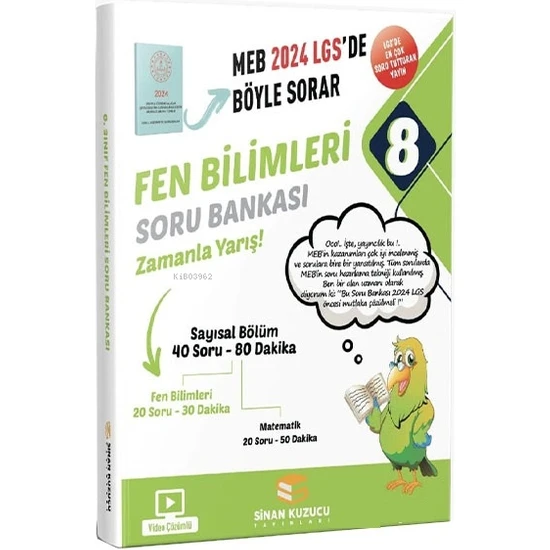 Sinan Kuzucu Yayınları 8. sınıf Fen Bilimleri Soru Bankası