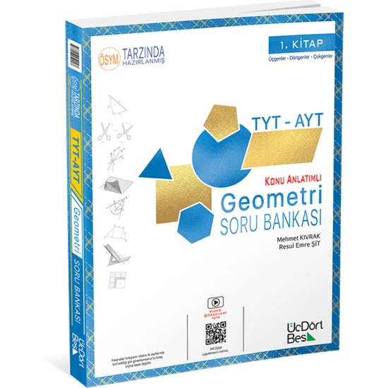 ÜçDörtBeş Yayınları TYT-AYT Geometri Soru Bankası 1. Kitap