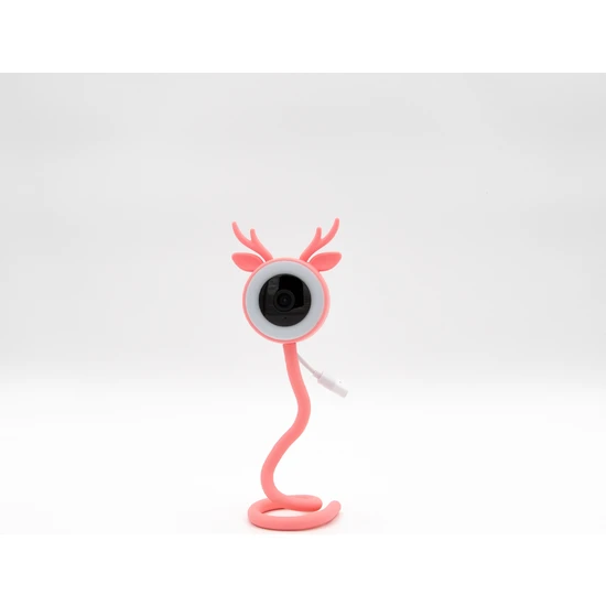 Neutron Geyik Figürlü Ninni Söyleyen Starlight Renkli Gece Görüşlü Ip Wifi Bebek Izleme Kamerası Pembe