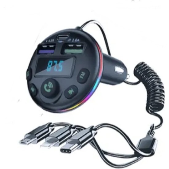Transmetteur FM Bluetooth Voiture – Bluetooth 5.3, Charge Rapide PD36W+QC3.0, Affichage Tension – Main Libre, Musique - 6