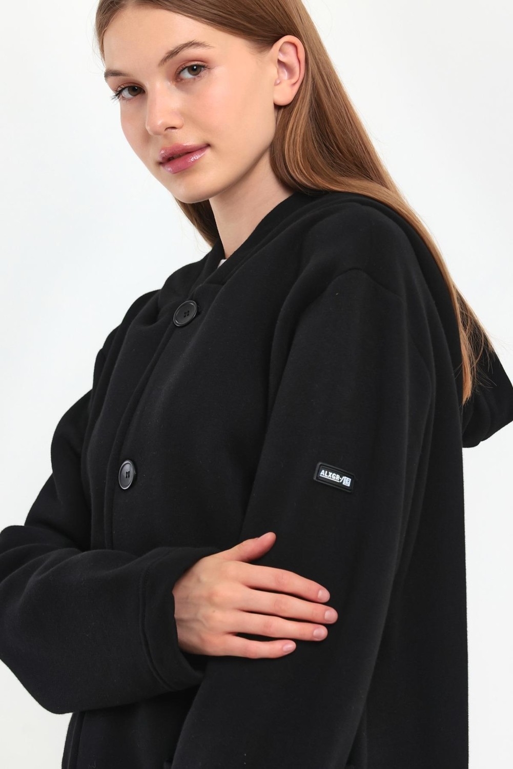 Alexander Gardi Kapüşonlu Oversize Hırka (E22-60700) görsel 4