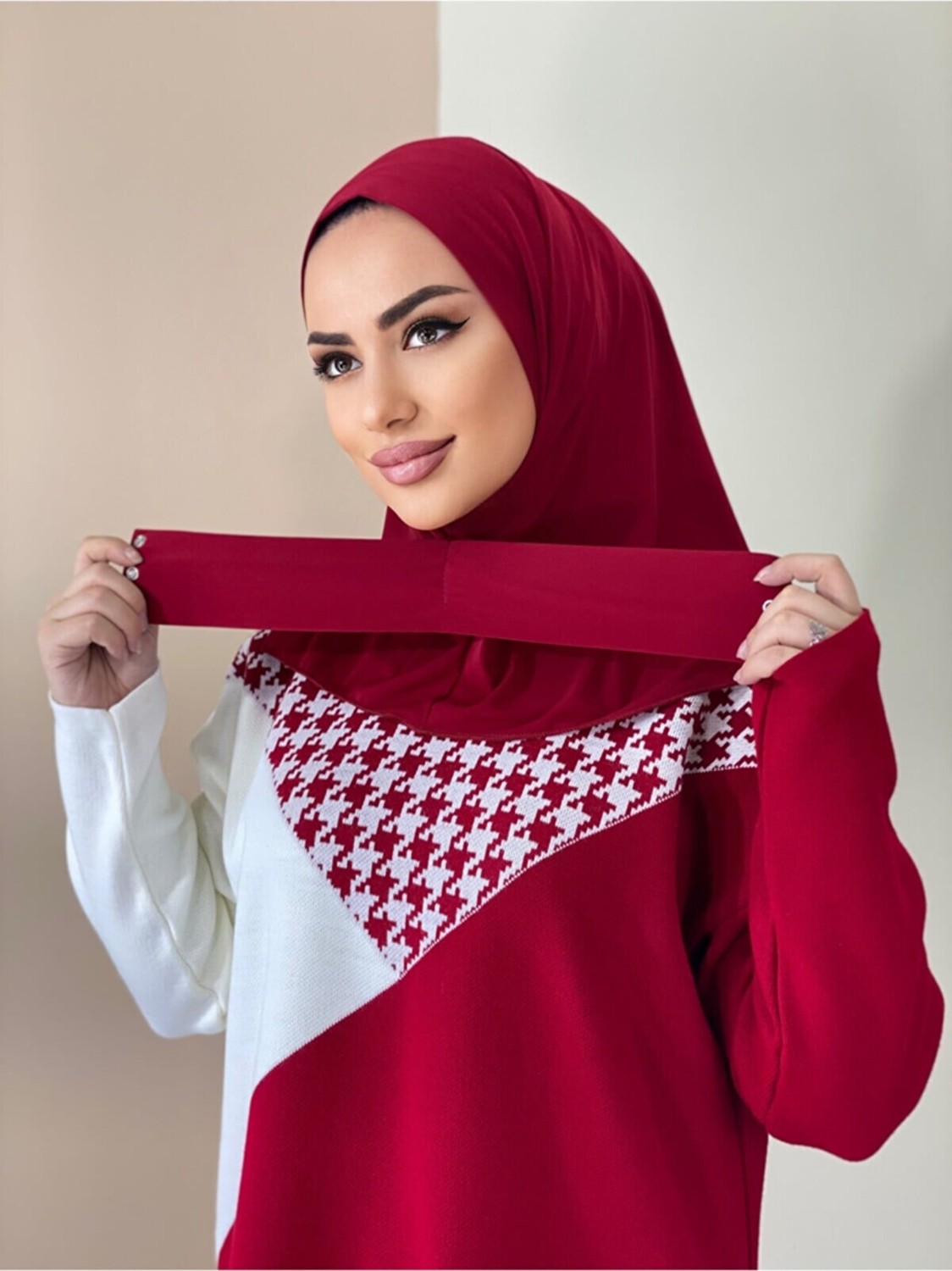 Erasra Class Çıt Çıtlı Hasema Üstü Uyumlu Hijab Bone Siyah görsel 5