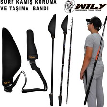 Wily Surf Kamış Koruma ve Taşıma Bandı Neoprene Siyah