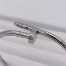 Hena Çelik Silver Çivi Bileklik