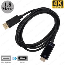 BK Teknoloji Yüksek Kalite 4K Displayport To HDMI Dönüştürücü Kablo - 1.8 Metre