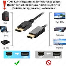 BK Teknoloji Yüksek Kalite 4K Displayport To HDMI Dönüştürücü Kablo - 1.8 Metre