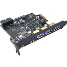 Alfais 4721 Pci-E Express USB 3.0 Type C 3.2 Çoklayıcı Riser Kart