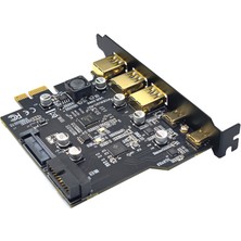 Alfais 4721 Pci-E Express USB 3.0 Type C 3.2 Çoklayıcı Riser Kart