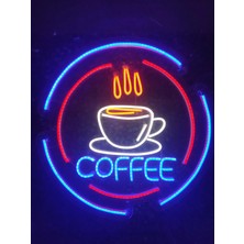Dekoraven Coffe Kahve Neon LED Tabela Kafe Bar Dekoratif AYDINLATMA(50X50CM)