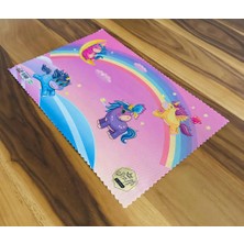 Panoramas Home Gökkuşağı Unicorn ve Canavar Figür 4 Adet Yıkanabilir Karışık Desen Renkli Okul Masa Beslenme Örtüsü Bezi