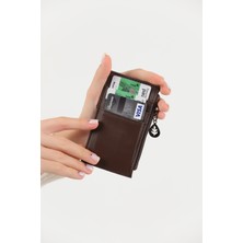 Gülçem Unisex 5 Bölmeli Kartlık Kahverengi