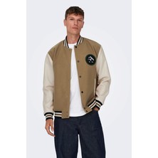 Only & Sons Onsjason Varsıty Jacket Otw Acık Kahve