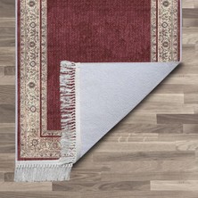 Artızon Halı ART-035 Beyaz Taban Dekoratif Kilim Ince Yıkanabilir Süngerli Dot Taban Salon Halısı