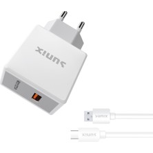 Sunix S225 Tek Çıkışlı Type-C 3.4A Quick Charger 3.0 Ev Şarj Aleti Set