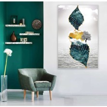 Emya Home Yeşil Yapraklar Cam Tablo