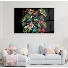 Emya Home Renkli Kuş Cam Tablo