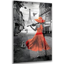 Emya Home Müzik Çalan Kız Cam Tablo