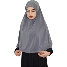 Erasra Class Tek Parca Pratik Büyük Hazır  Esarp Hijap Gri Renk Namaz Örtüsü