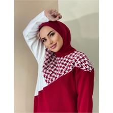 Erasra Class Çıt Çıtlı Hasema Üstü Uyumlu Hijab Bone  Kırmızı